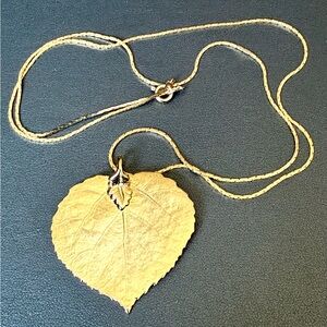 24k Dipped Leaf Pendant Necklace